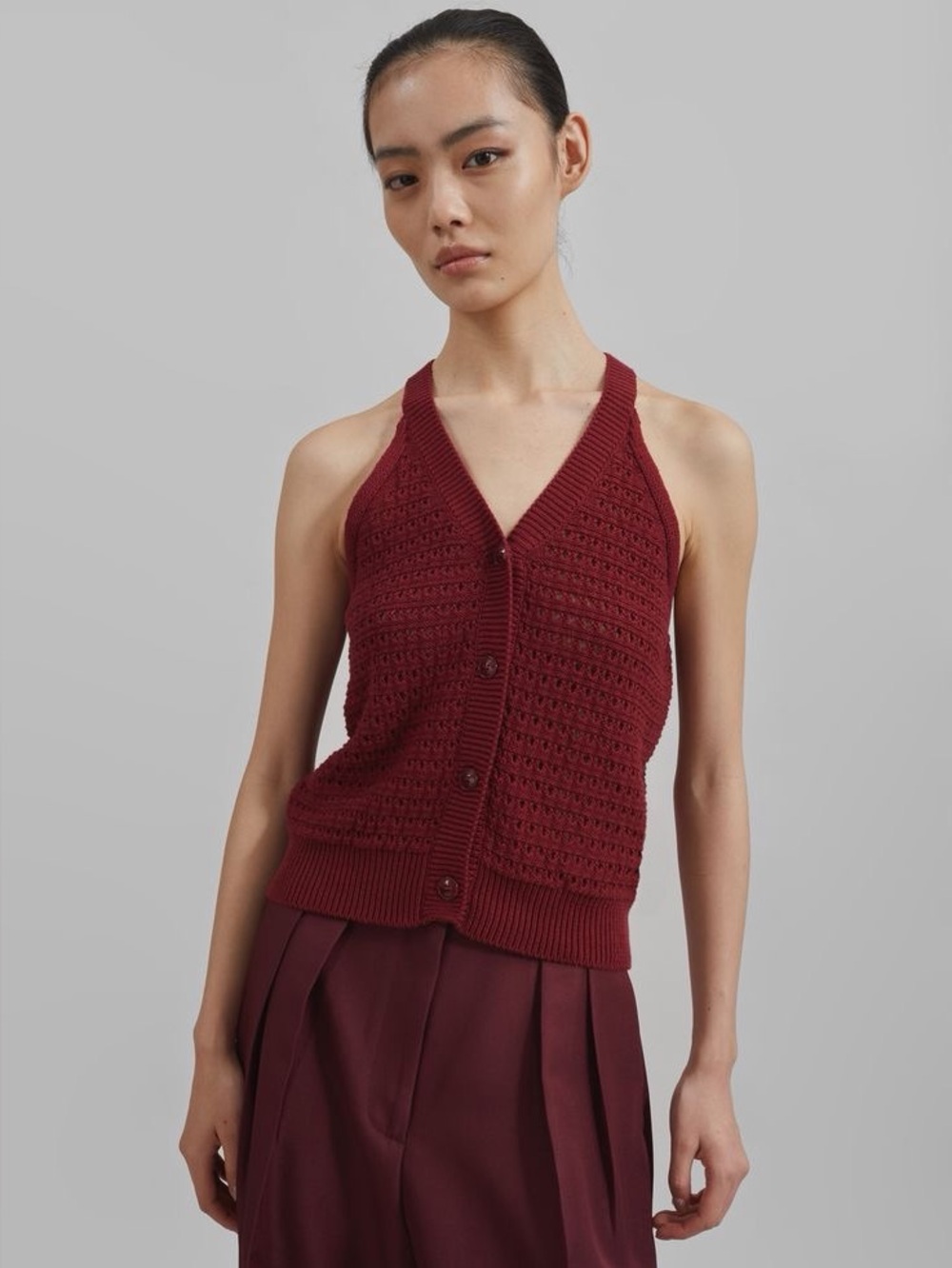 The Frankie Shop Leonie knitted halter top XS/S